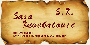 Saša Kuvekalović vizit kartica